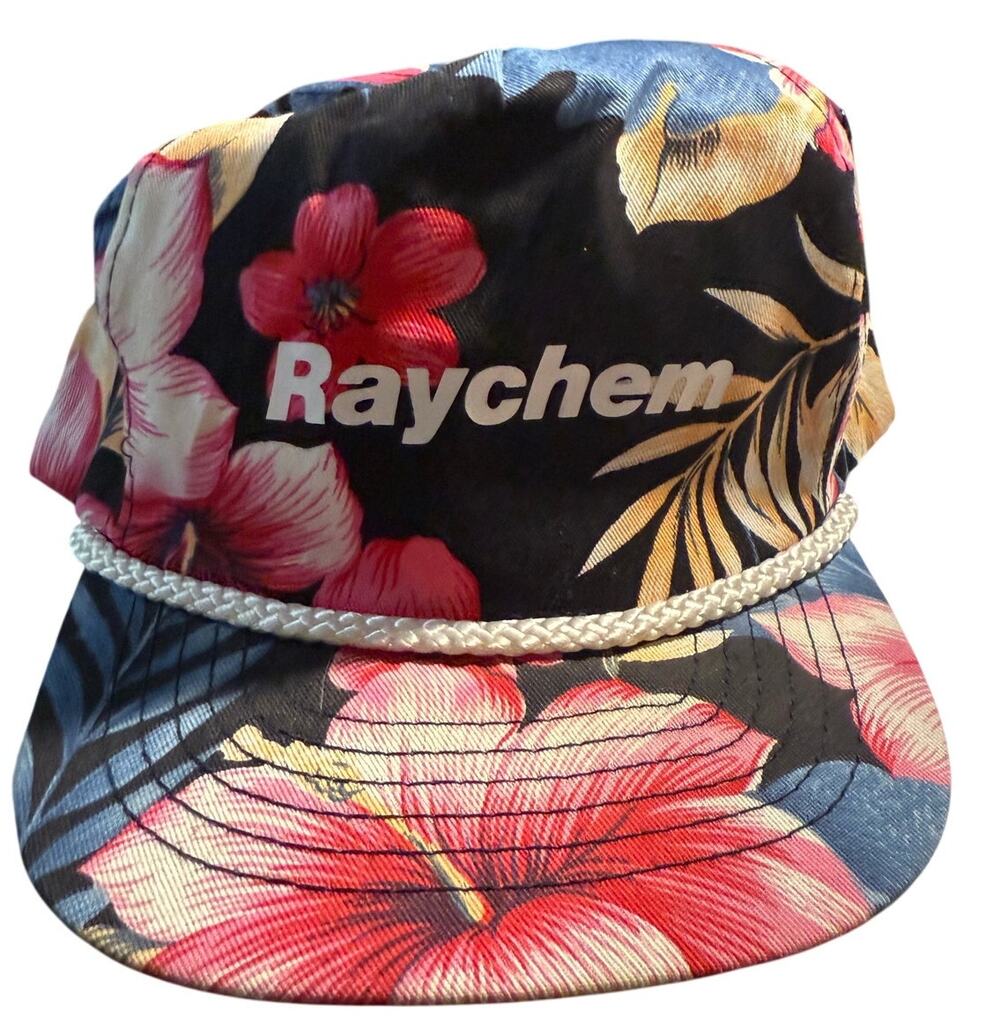 RayChem Vintage Hawaiian Floral Snapback Cap, Rope Trucker Detail